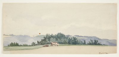 Paisagem montanhosa com vacas de Gerda Henning