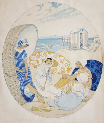 Conversando na praia dinamarquesa de Gerda Wegener