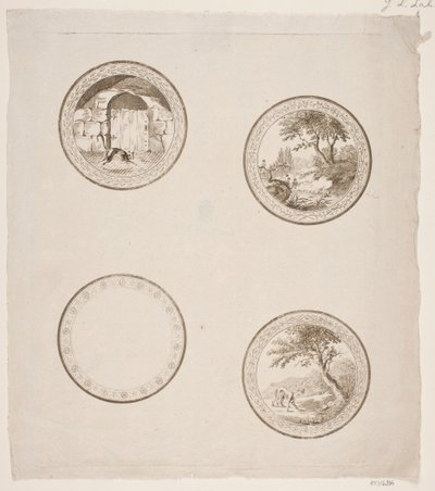Quatro vinhetas para as fábulas de La Fontaine de Gerhard Ludvig Lahde