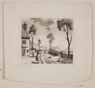 Paisagem com menino correndo de Gerhard Ludvig Lahde