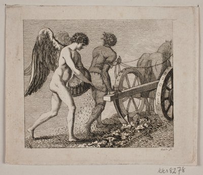 O gênio alado seguindo um lavrador de Gerhard Ludvig Lahde