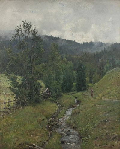 Depois da chuva, motivo de Eidsvold de Gerhard Munthe