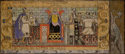 Åsmund no salão do rei de Gerhard Munthe