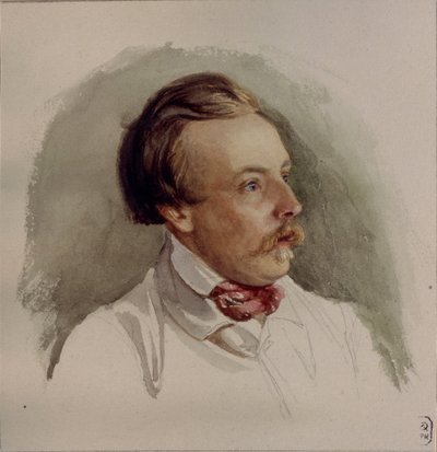 Retrato do pintor Alexander von Kotzebue 1815-1889, década de 1840 de Gerhard Wilhelm Reutern von