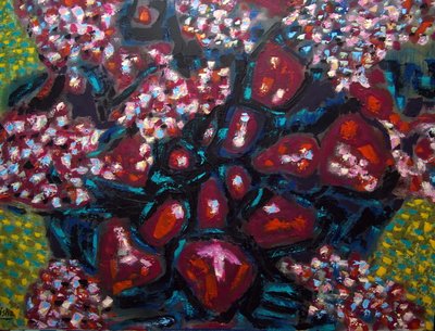 Floral abstrato I, 2023 (óleo sobre tela) de Gerhardt Isringhaus