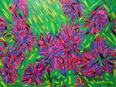 Flores imaginárias abstractas, 2021 (óleo sobre tela) de Gerhardt Isringhaus