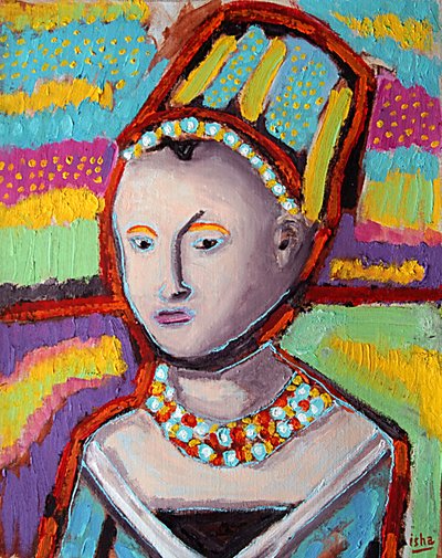 Retrato de rapariga segundo Christus,2020 (óleo sobre tela) de Gerhardt Isringhaus
