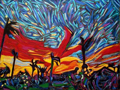 Sidhartha Sunrise,2022, óleo sobre tela de Gerhardt Isringhaus