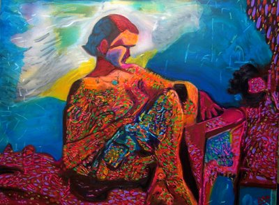 Tattooed Temptress,2023, óleo sobre tela de Gerhardt Isringhaus