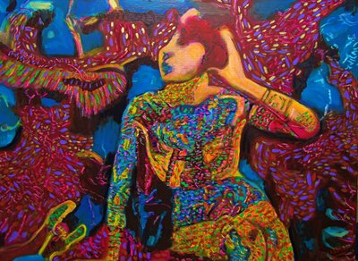 Tattooed Temptress II,2023, óleo sobre tela de Gerhardt Isringhaus