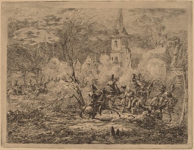 Captura de uma aldeia de Gerhardus Emaus de Micault