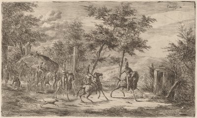 Cavalaria e carroça de feno de Gerhardus Emaus de Micault