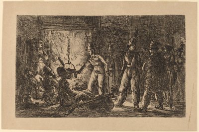 Cossacos diante de uma lareira [reto] de Gerhardus Emaus de Micault