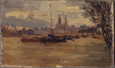 O Sena na Pont des Invalides (inundações de 1910) de Germain Eugene Bonneton