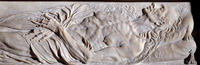 Elementos do monumento funerário de Valentine Balbiani (1518-1572), esposa de René de Birague. Baixo relevo em mármore de Germain Pilon