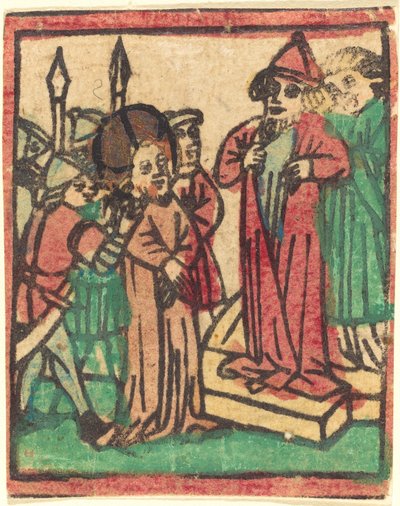 Caifás rasgando suas roupas de German 15th Century