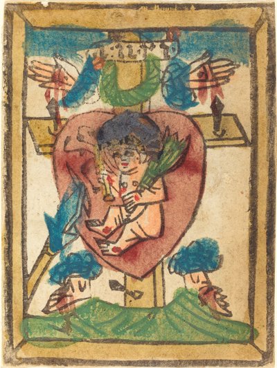 Menino Jesus no Sagrado Coração de German 15th Century