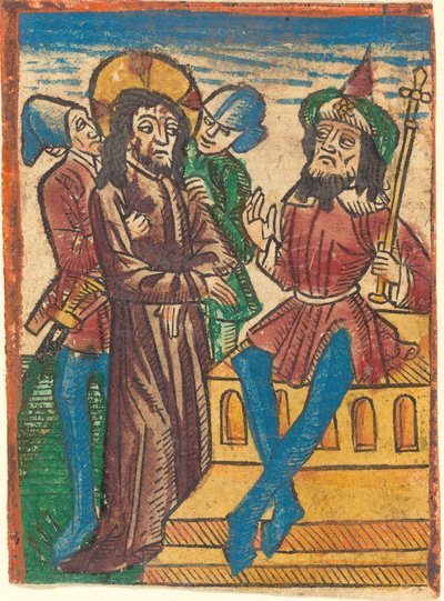 Cristo diante de Pilatos de German 15th Century