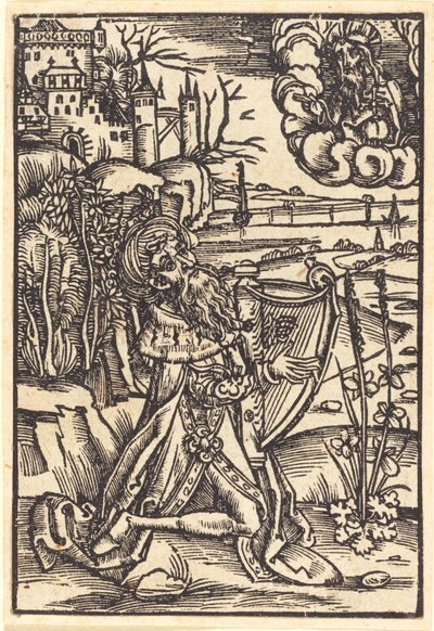 David tocando harpa de German 15th Century