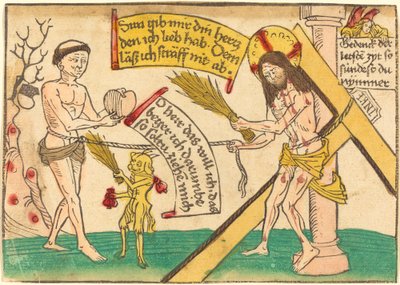 Jesus atraindo os fiéis ao coração de German 15th Century