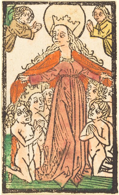 Madonna como uma protetora de German 15th Century