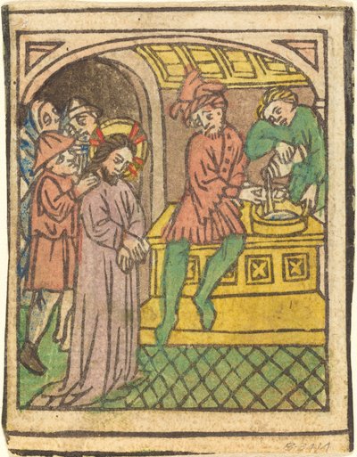 Pilatos lavando as mãos [reto] de German 15th Century