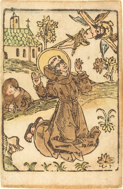 São Francisco Recebendo os Estigmas de German 15th Century