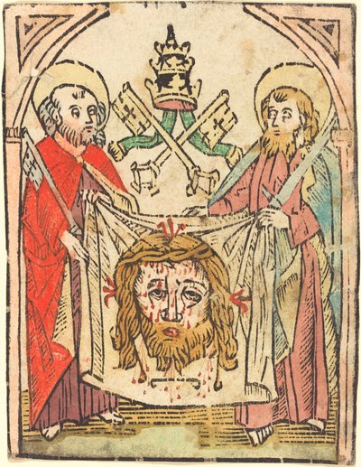 Santos Pedro e Paulo com o Sudário de German 15th Century