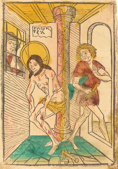 A Flagelação na Presença de Maria de German 15th Century