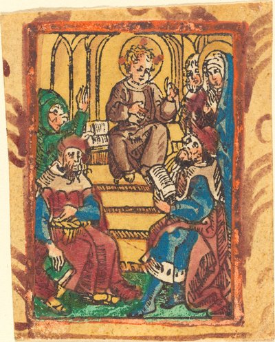 O Jesus de doze anos no templo de German 15th Century