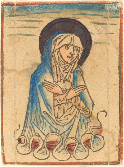 A Virgem nas Nuvens de German 15th Century or Master of the Housebook