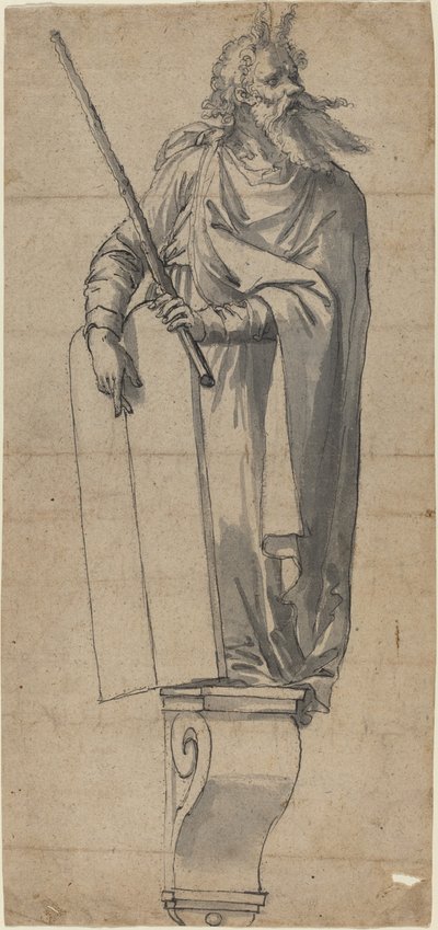 Uma escultura de Moisés de German 16th Century