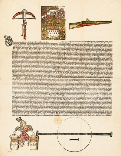 Broadside: um convite para uma competição de armas de German 16th Century