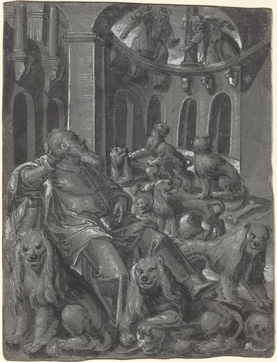 Daniel na cova dos leões [em linha reta] de German 16th Century