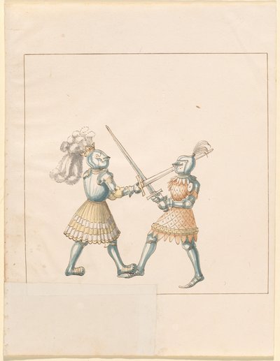 Freydal, O Livro das Justas e Torneio do Imperador Maximiliano I: Combates a Pé (Justas) (Volume III): Placa 158 de German 16th Century