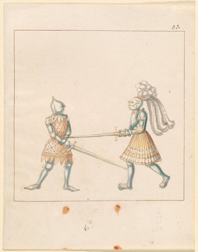 Freydal, O Livro das Justas e Torneio do Imperador Maximiliano I: Combates a Pé (Jousts) (Volume III): Placa 163 de German 16th Century