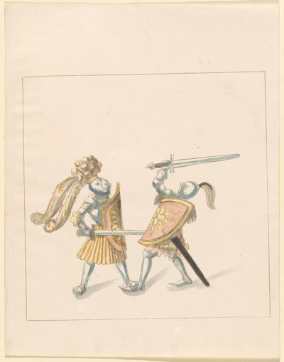 Freydal, O Livro das Justas e Torneio do Imperador Maximiliano I: Combates a Pé (Jousts) (Volume III): Placa 161 de German 16th Century