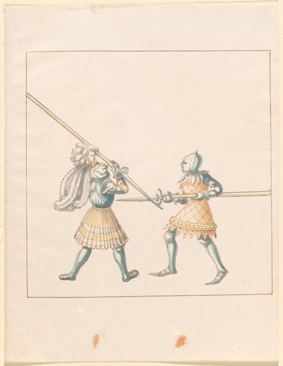 Freydal, O Livro das Justas e Torneio do Imperador Maximiliano I: Combates a Pé (Jousts) (Volume III): Placa 147 de German 16th Century