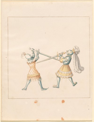 Freydal, O Livro das Justas e Torneio do Imperador Maximiliano I: Combates a Pé (Jousts) (Volume III): Placa 159 de German 16th Century