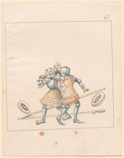 Freydal, O Livro das Justas e Torneio do Imperador Maximiliano I: Combates a Pé (Jousts) (Volume III): Placa 152 de German 16th Century