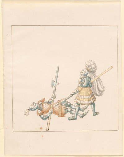 Freydal, O Livro das Justas e Torneio do Imperador Maximiliano I: Combates a Pé (Justas) (Volume III): Placa 145 de German 16th Century