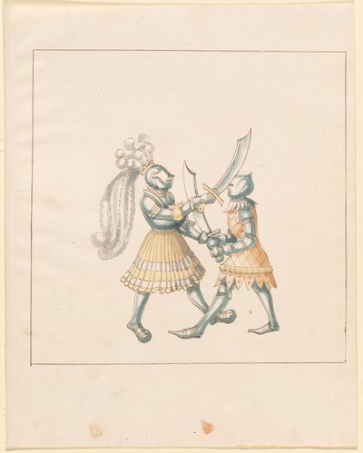 Freydal, O Livro das Justas e Torneio do Imperador Maximiliano I: Combates a Pé (Jousts) (Volume III): Placa 153 de German 16th Century