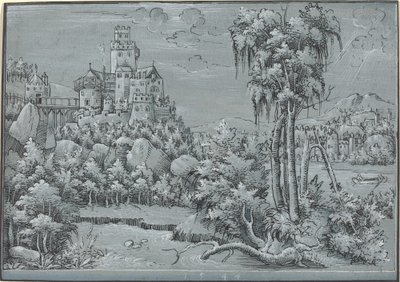 Paisagem com um castelo de German 16th Century