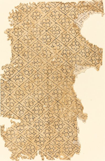 Folha com Padrão de Flores e Diamantes de German 16th Century