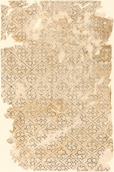 Folha com Padrão de Flores e Diamantes de German 16th Century