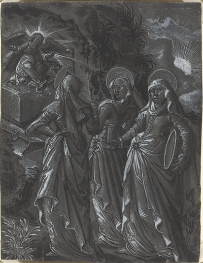 As Três Mulheres no Túmulo [reto] de German 16th Century
