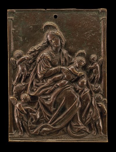 A Virgem e o Menino com Quatro Anjos de German 16th Century