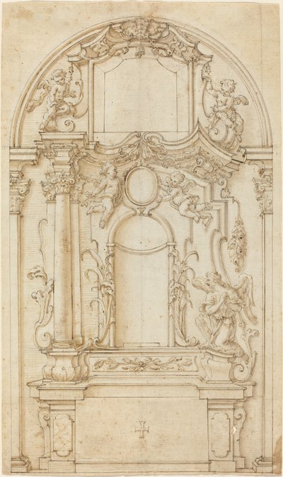 Estudo para um Altar e um Retábulo de German 18th Century