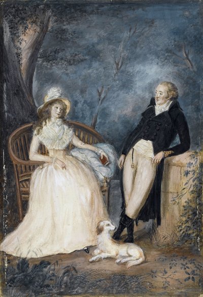 Charlotte von Stein e Johann Wolfgang von Goethe em conversa, Segunda metade do século XVIII. de German Master