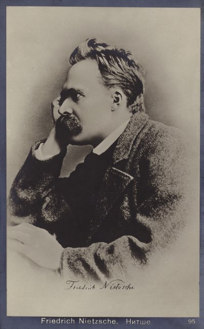 Friedrich Nietzche (1844-1900), filósofo e escritor alemão (fotografia a preto e branco) de German Photographer